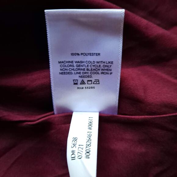 Express Dress Long Sleeve V Neck Wrap Ruffle Hi Lo Maxi Burgundy Red Size XS - Picture 10 of 11